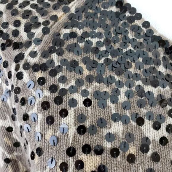 NWT Sequin animal print cardigan / chic sparkle knit topper – women’s - Picture 7 of 12